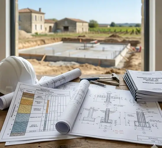 Constitution d'un dossier pour une Etude de sol G2 phase DCT ACT dans un vignoble bordelais
